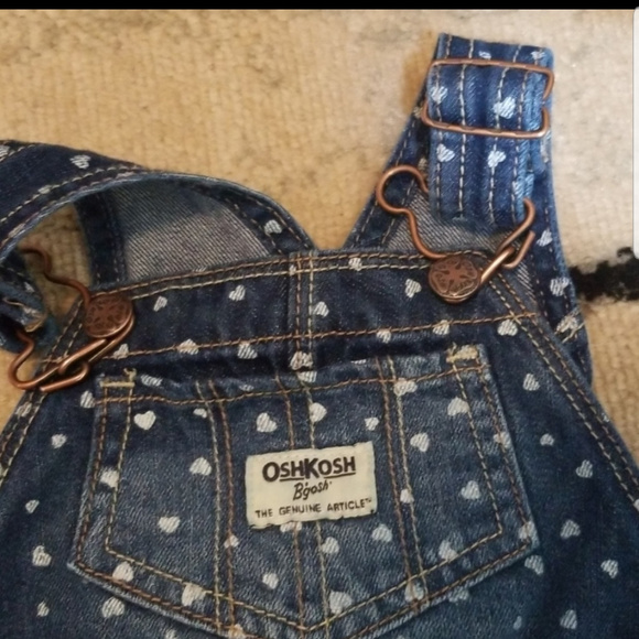 3/$10 OSHKOSH | Overall Jeans 9 months Heart - Picture 2 of 4